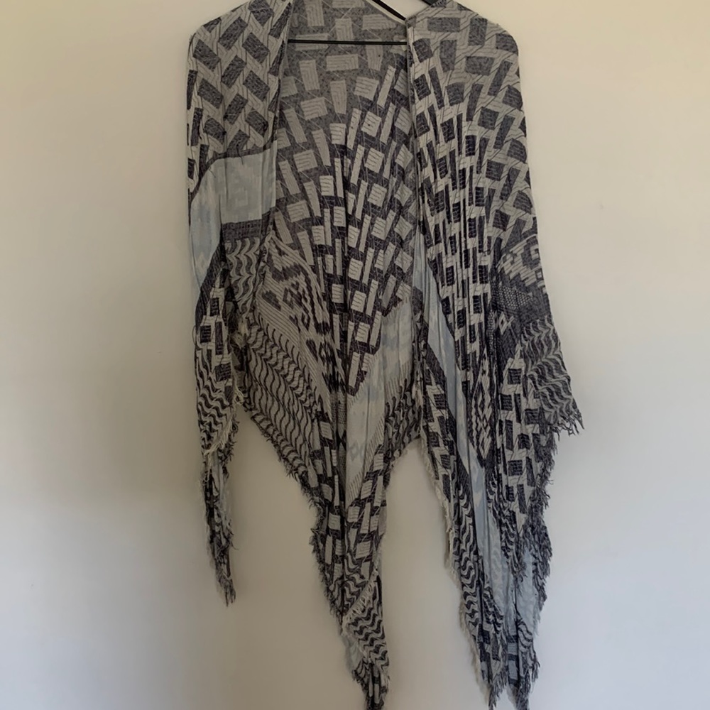 Blue multicolored shawl